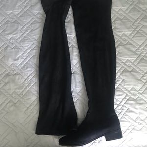 london rebel flat pull on over the knee boot